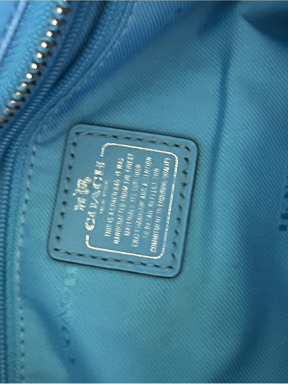 Coach Teal Pebbled Leather Shoulder Bag with Gold Hardware - Picture 3 of 3